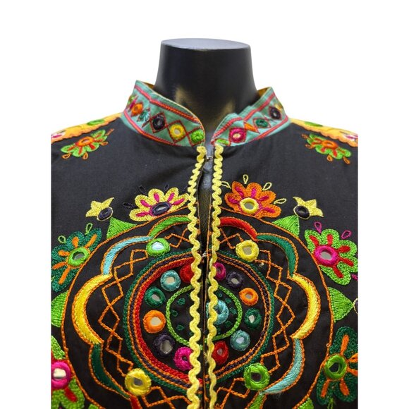 Double D Ranch Embellished Floral Jacket Black Multi-Color L - Picture 6 of 9